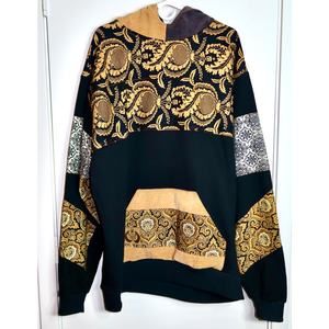 Lobo The Kuza V.2 oversized XL black fabric gold floral or paisley-like pattern
